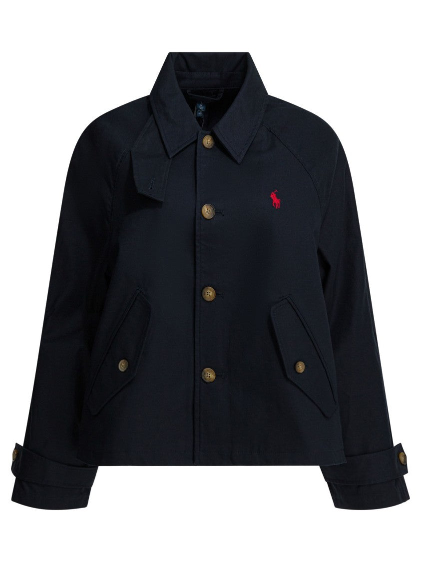 Polo Ralph Lauren Cropped Cotton Jacket With Classic Collar And Button-Down Front
