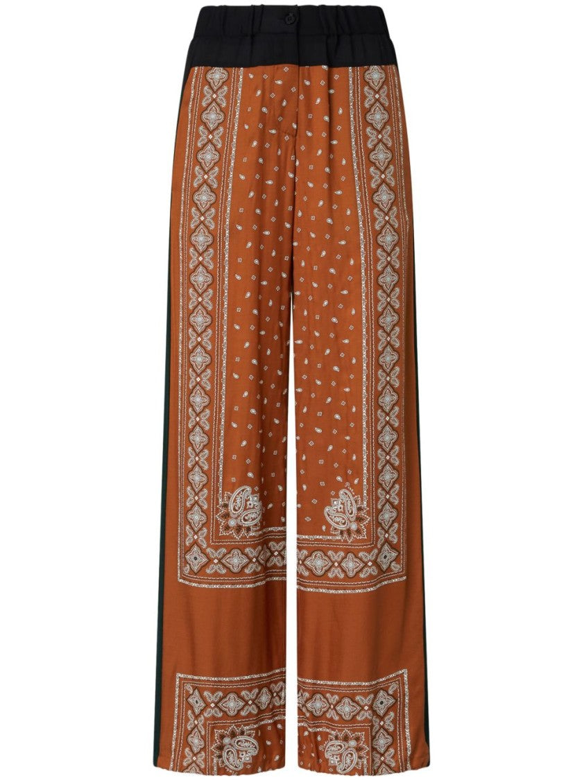 Pinko Wide-Leg Trousers With Bandana Print