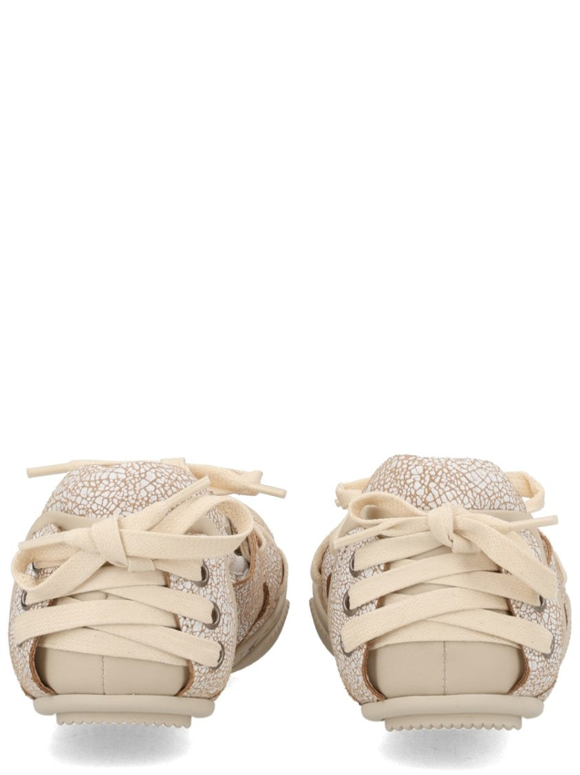 Acne Studios Cracked Leather Lace Ballerina Sneakers
