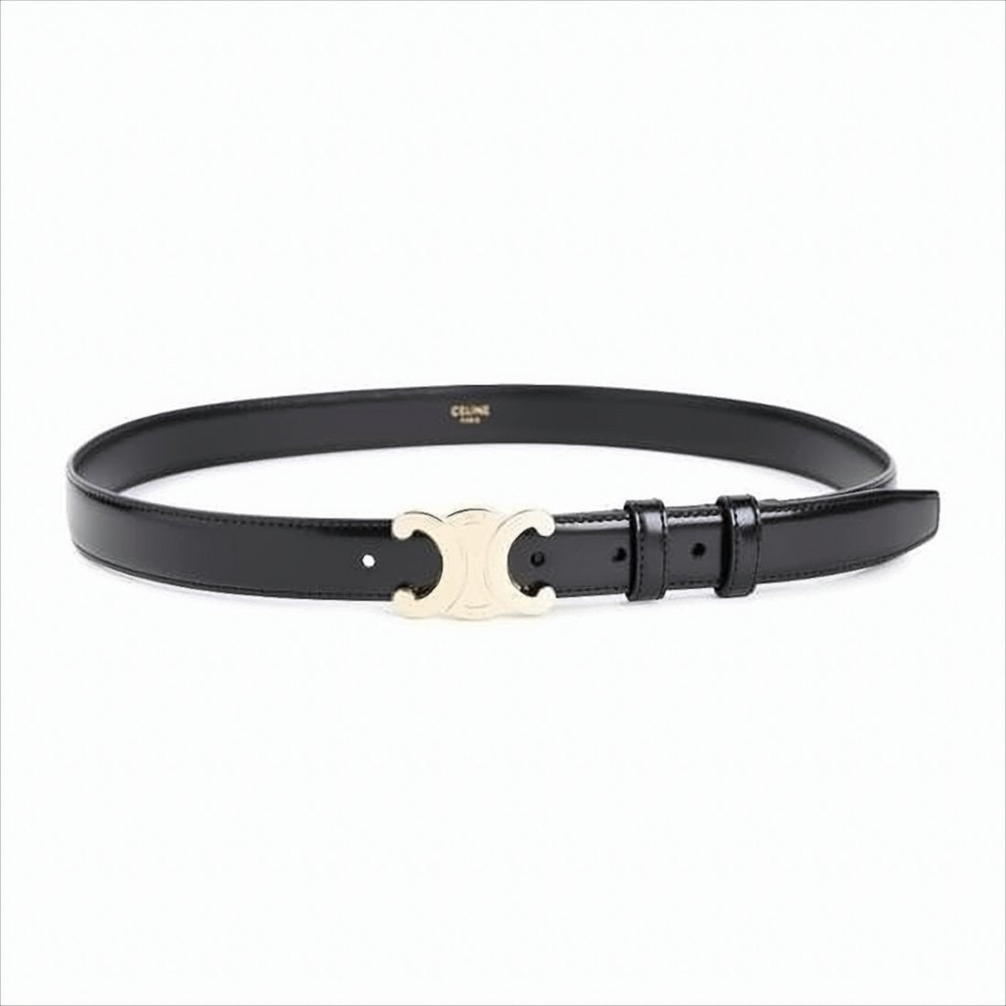 Celine Regular-Width Belt With Polished Double-C Buckle
