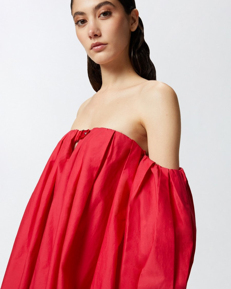 Pinko Strapless Puff-Sleeve Dress With Silhouette
