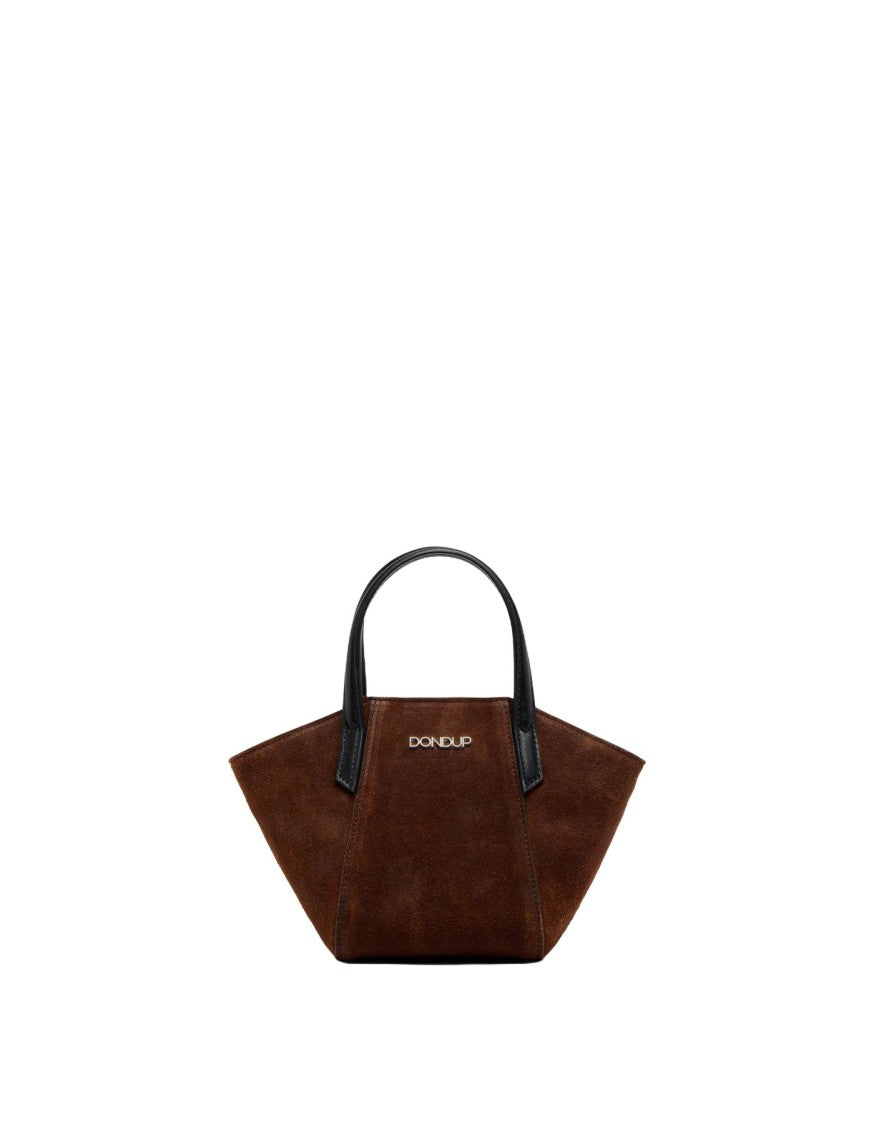Dondup Compact Brown Suede Mini Bag