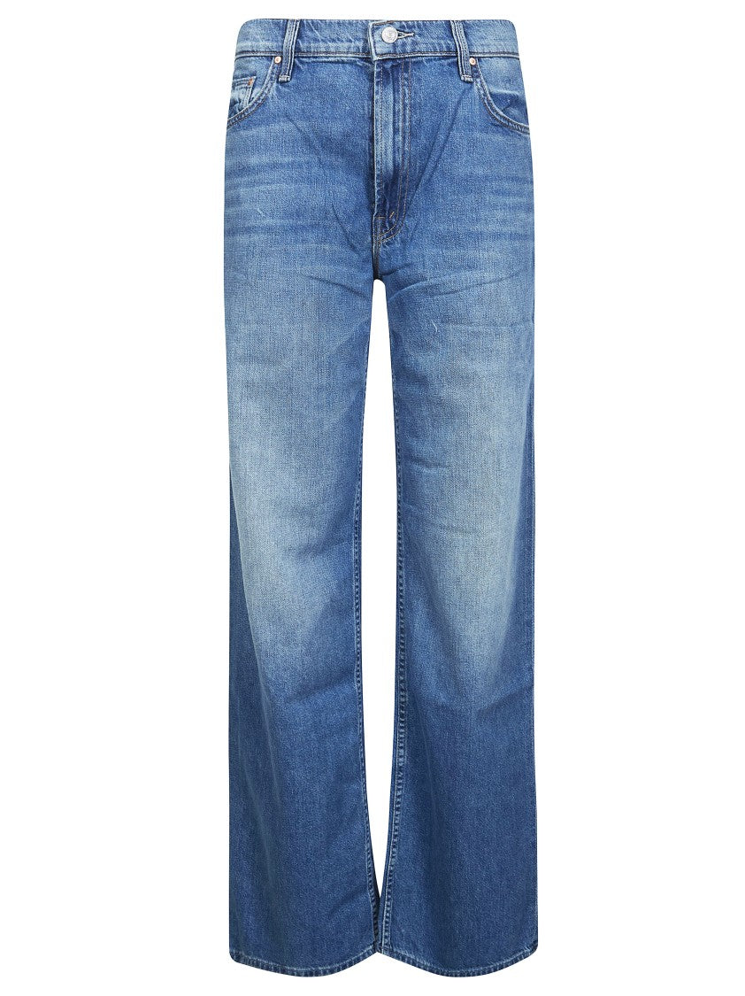 Mother Mid-Blue Faded Whiskered Jeans