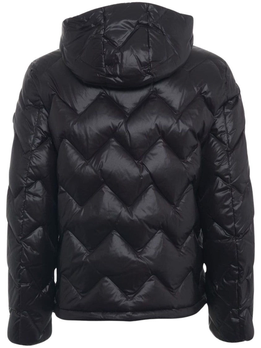 Peuterey Cropped Zip-Up Jacket With Chevron Quilting And Hood