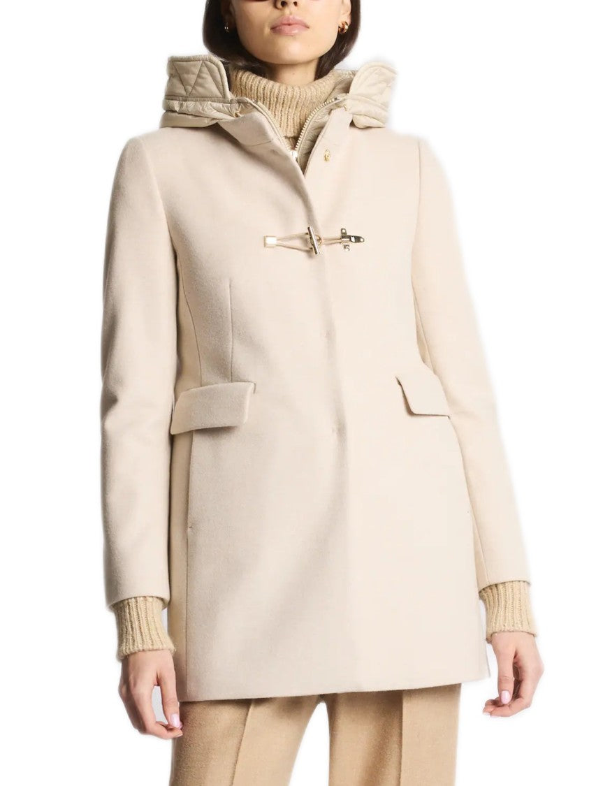 Fay Ivory Short Coat With Tailored Silhouette And Minimalist Design