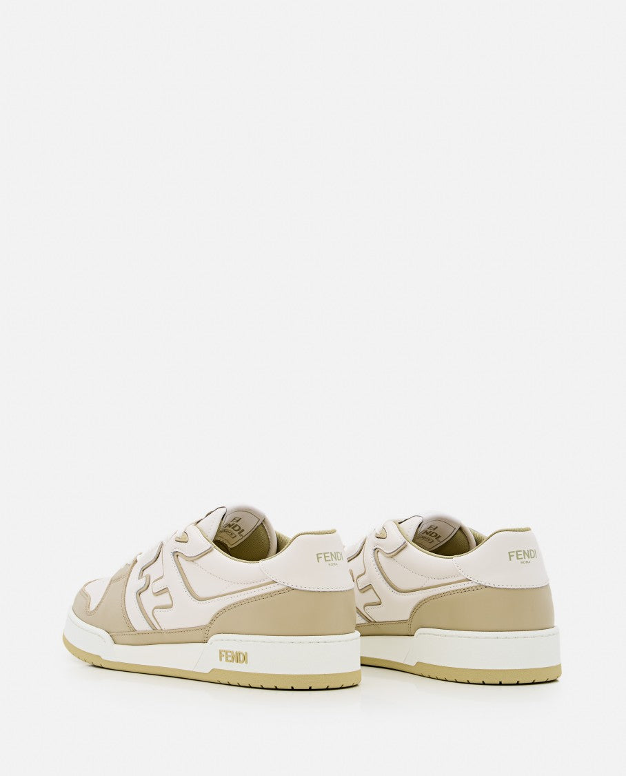 Fendi Calf Leather Sneakers With Side Logo And Rubber Sole