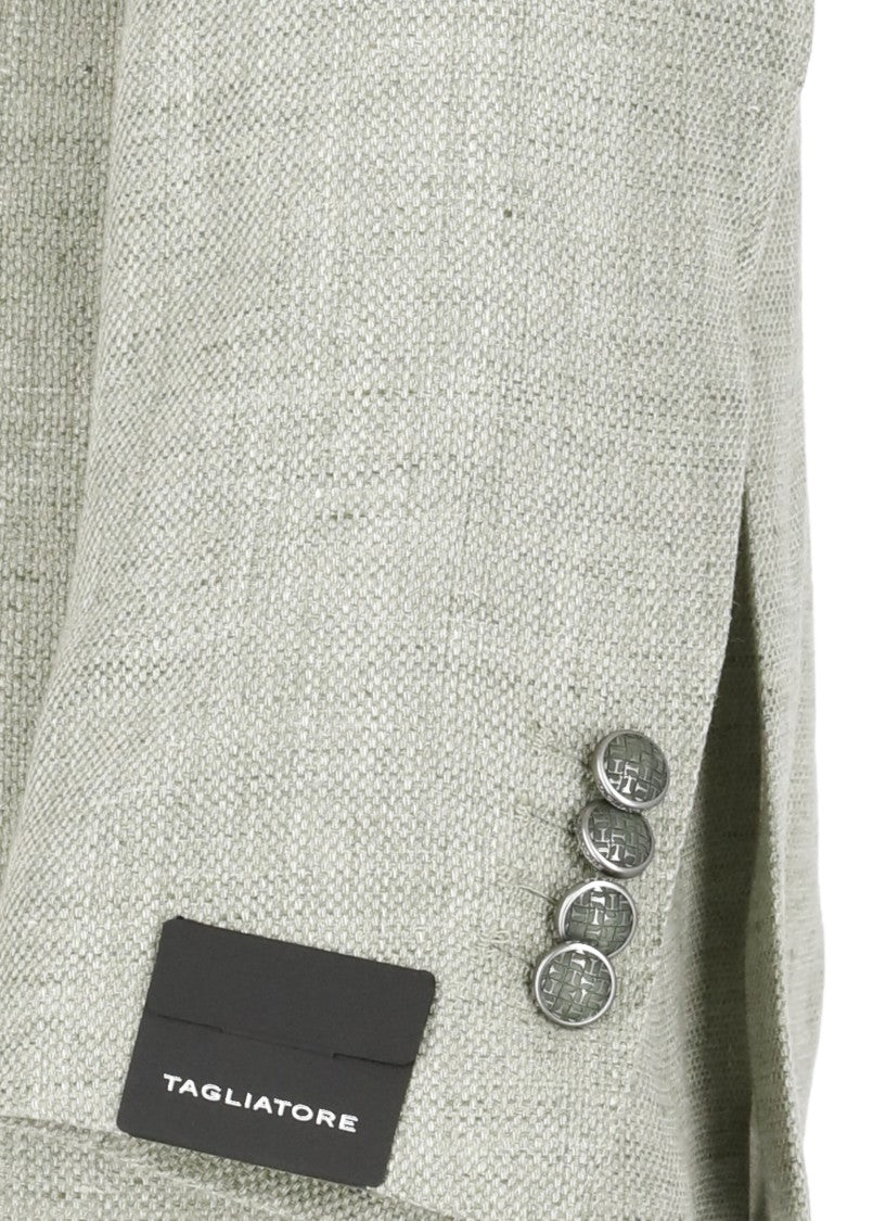 Tagliatore Green Linen And Wool Jacket