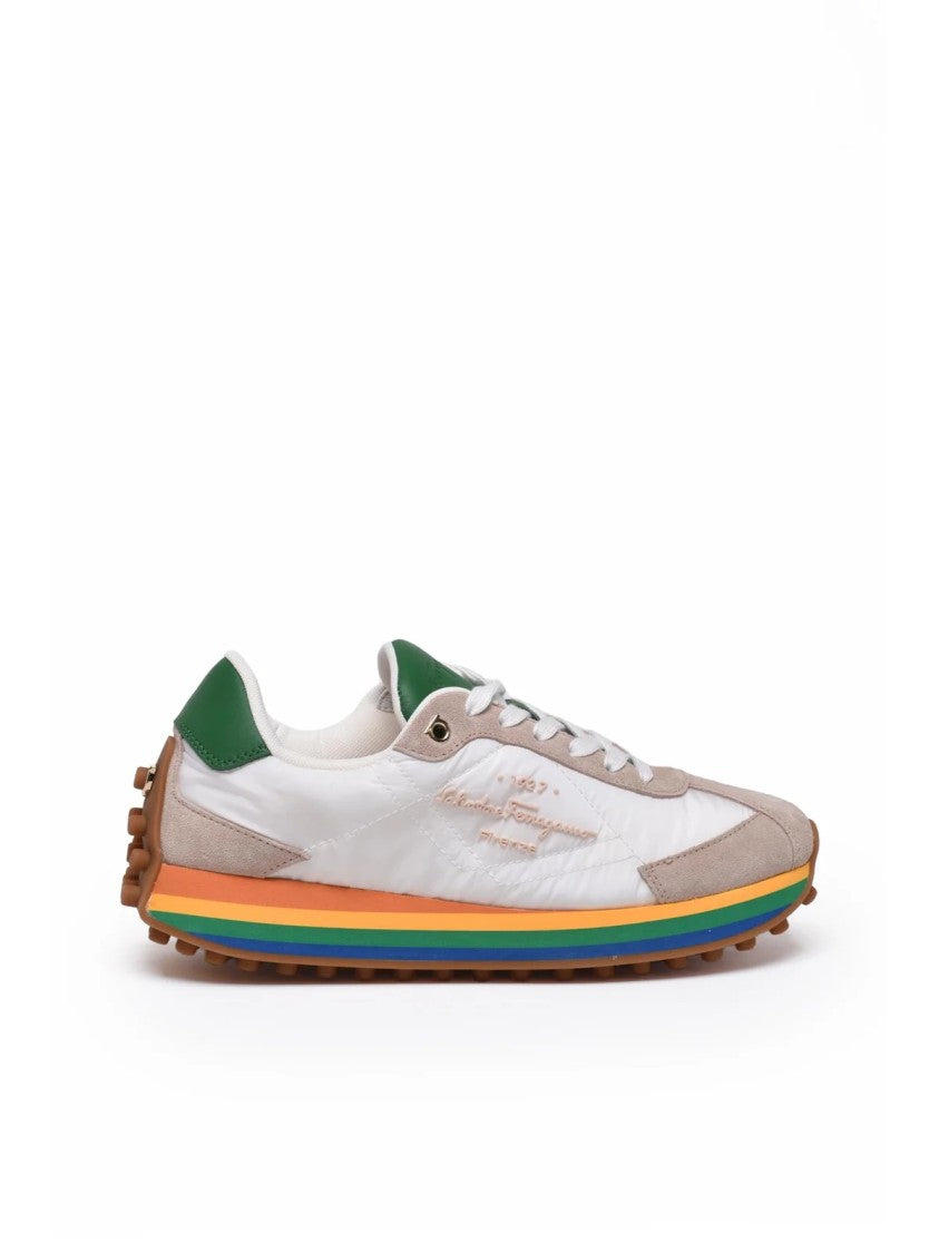 Salvatore Ferragamo White Leather Sneakers