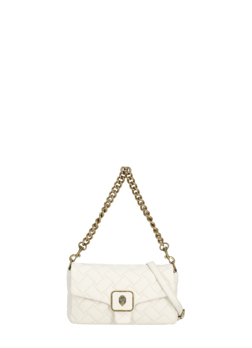 Kurt Geiger Quilted Ivory Mini Shoulder Bag With Eagle Head Detail