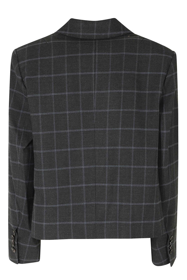 Essentiel Antwerp Gray Kiana Boxy Cropped Recycled Polyester Blazer