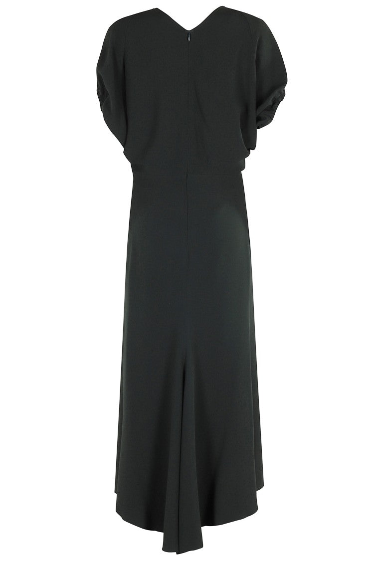 Victoria Beckham Blouson Detail Midi Dress