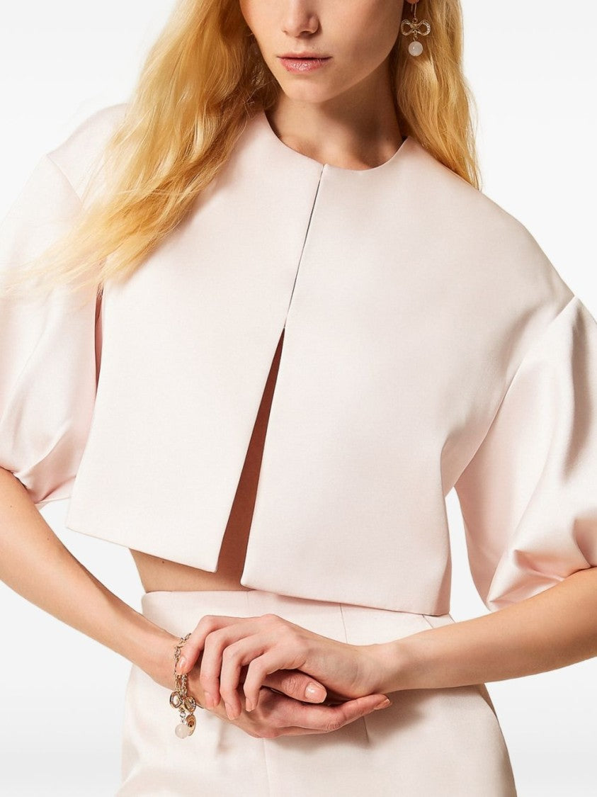 Twin-Set Light Pink Puff Sleeve Jacket