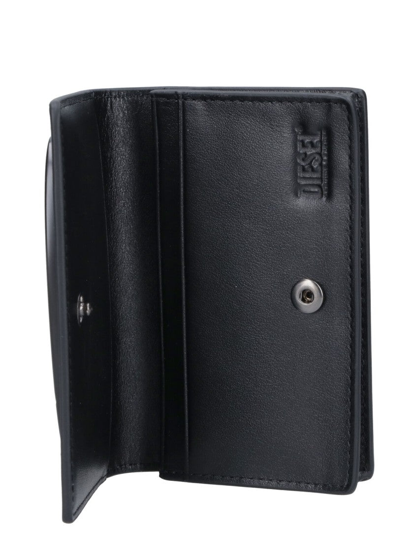 Diesel Black Leather Cardholder With Tone-On-Tone Logo