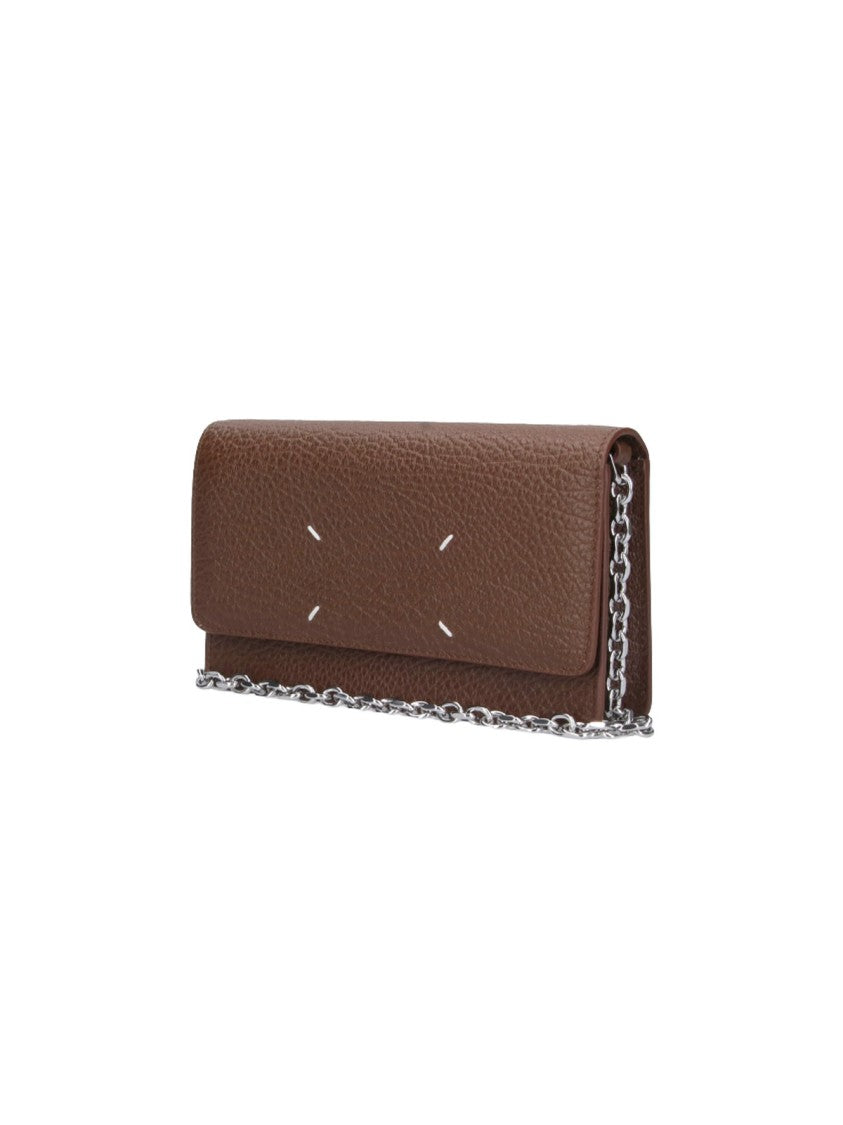 Maison Margiela Brown Four Stitches Chain Strap Wallet