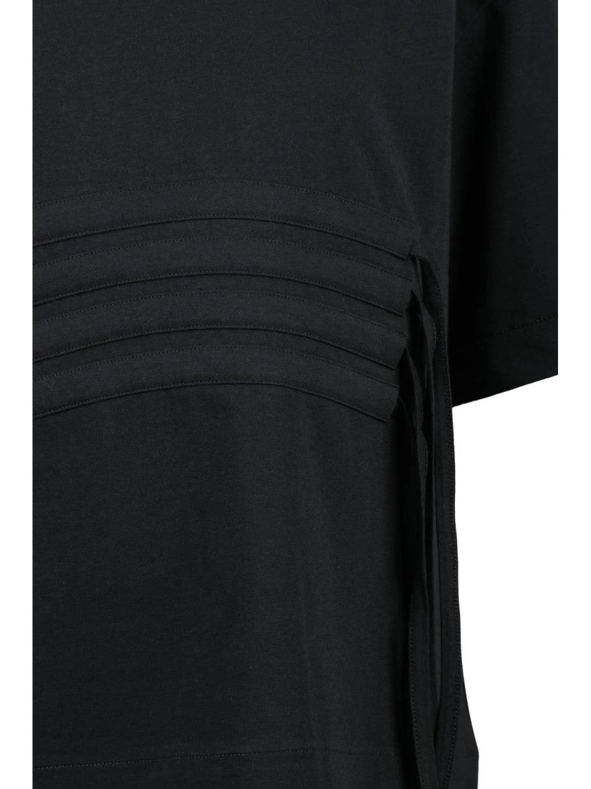 Alpha Studio Black Cotton Elastane Stretch T-Shirt