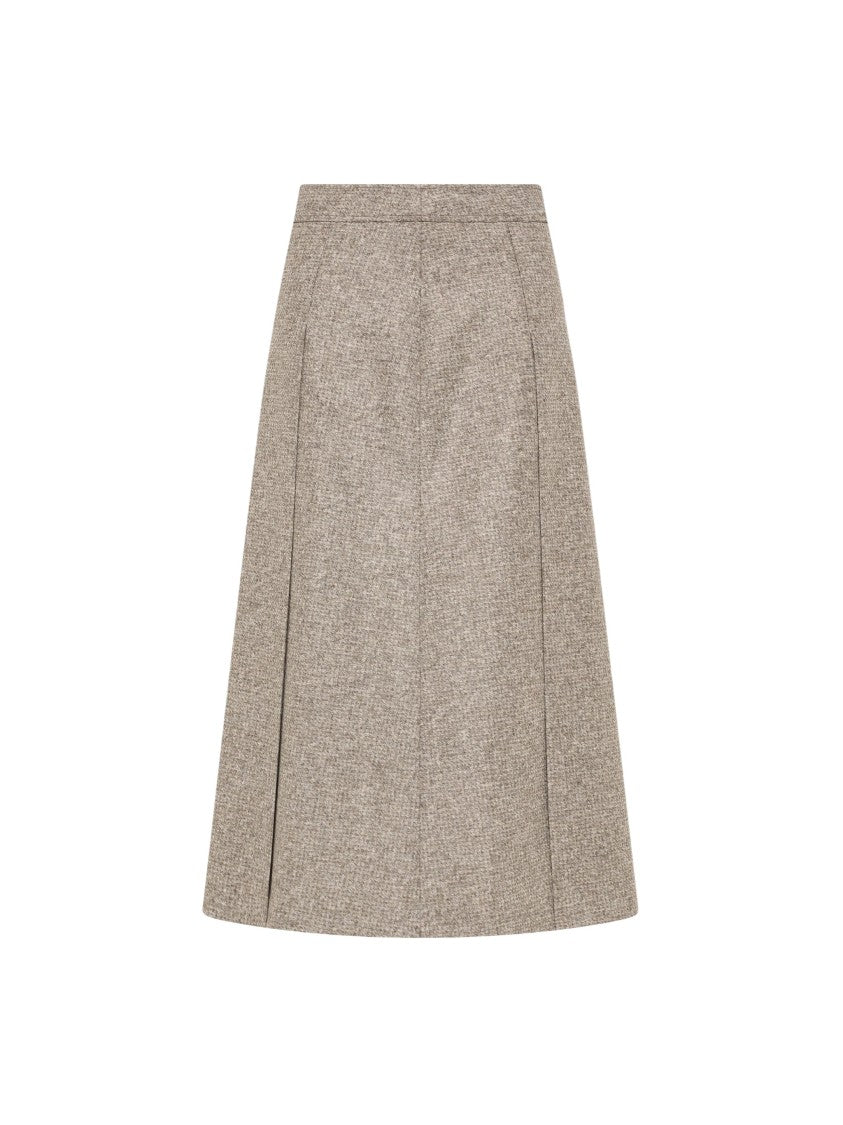 Seventy Venezia Pressed Wool-Blend Knit A-Line Midi Skirt
