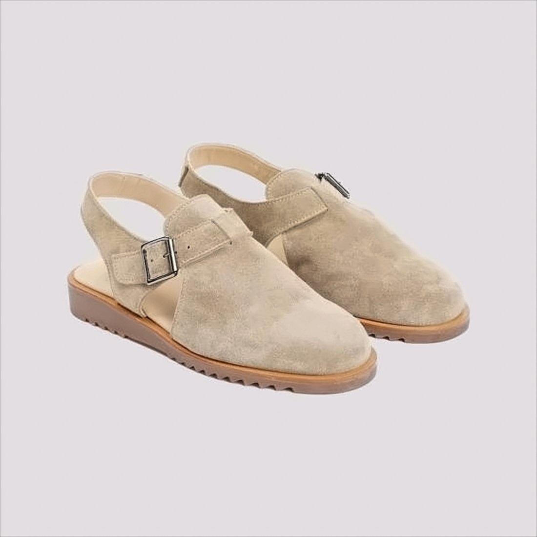 Paraboot Closed-Toe Suede Sandals With Adjustable Slingback Strap