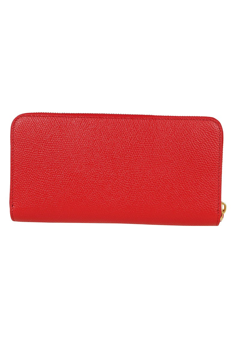 Valentino Garavani Grainy Calfskin Vlogo Zip-Around Wallet