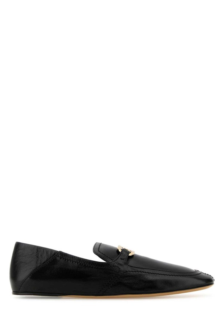 Salvatore Ferragamo Black Leather Elaine Loafers