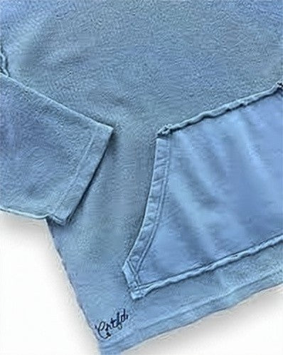 Crtfd Relaxed Fit Blue Cotton Hoodie With Embroidered Branding