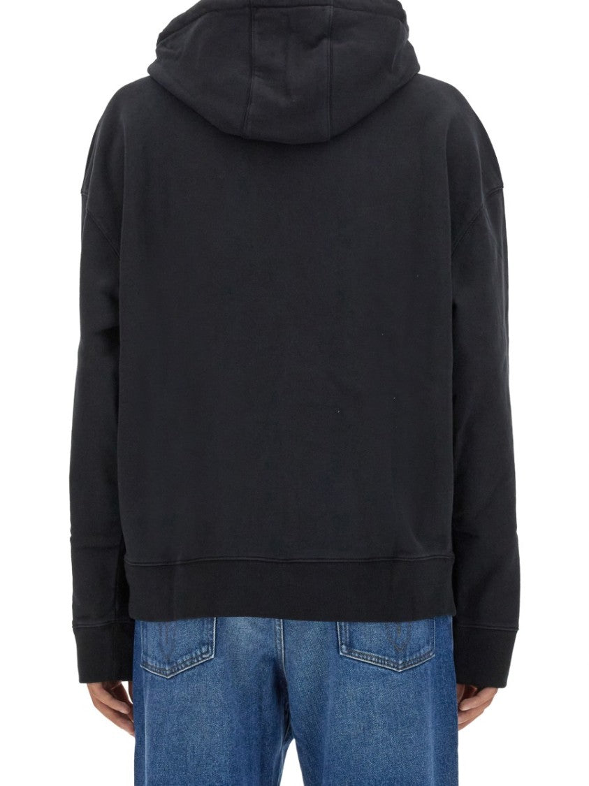 Maison Kitsuné Relaxed-Fit Black Hoodie With Kangaroo Pocket