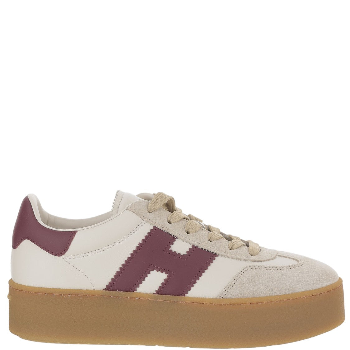 Hogan Leather Sneakers With Suede Inserts And Contrast Heel Tab