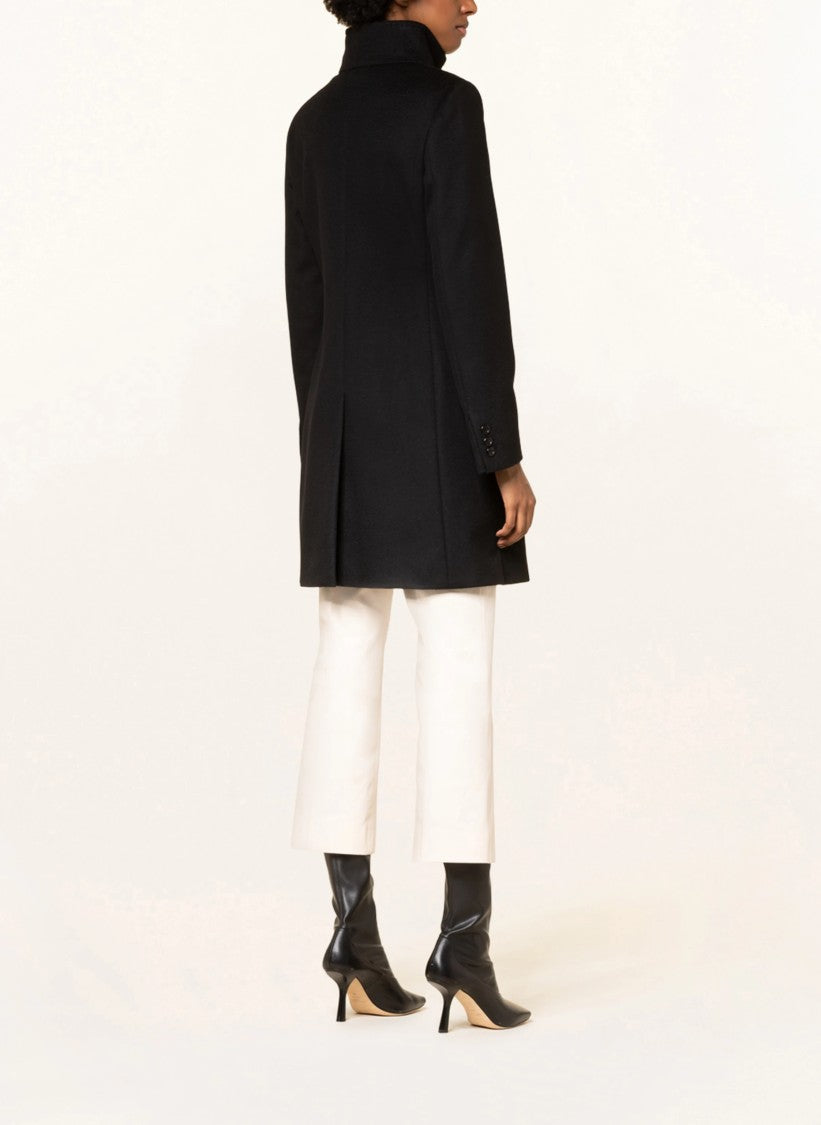 Max Mara Sophisticated Black Tailored Coat With High Collar