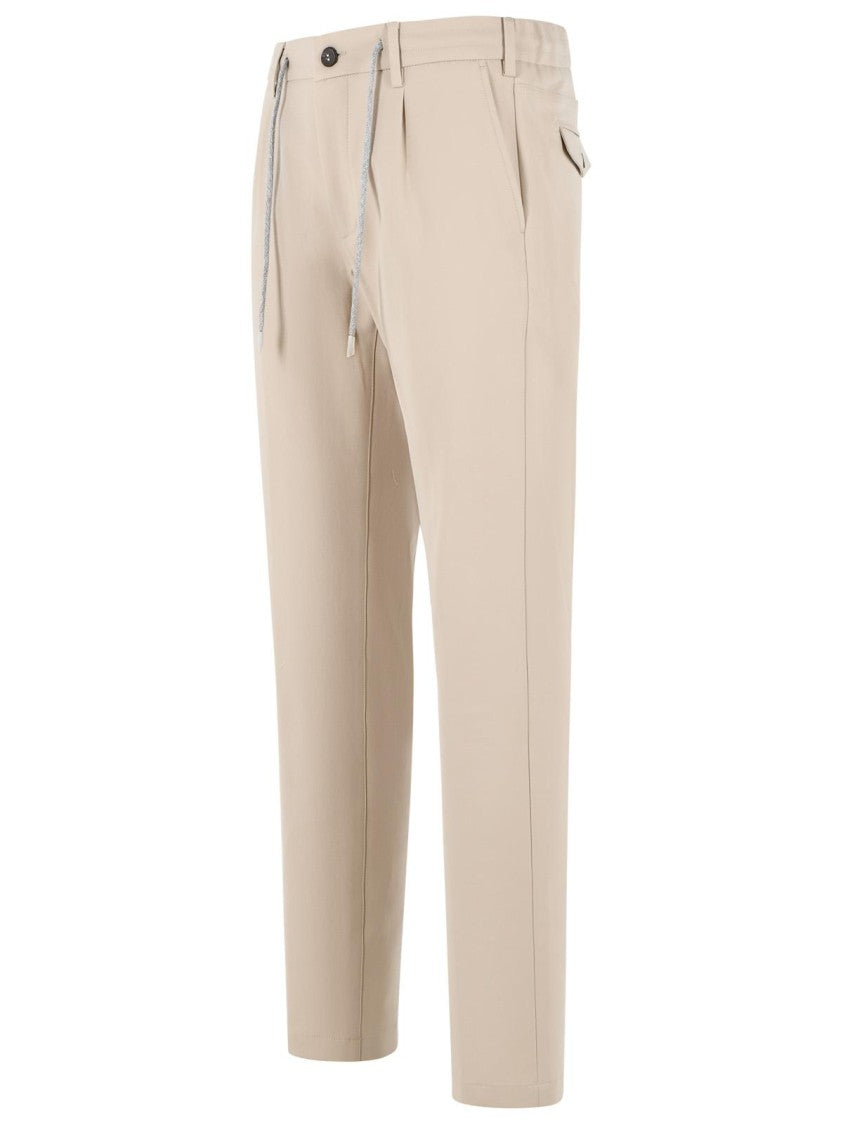 Eleventy Beige Stretch Cotton Pants