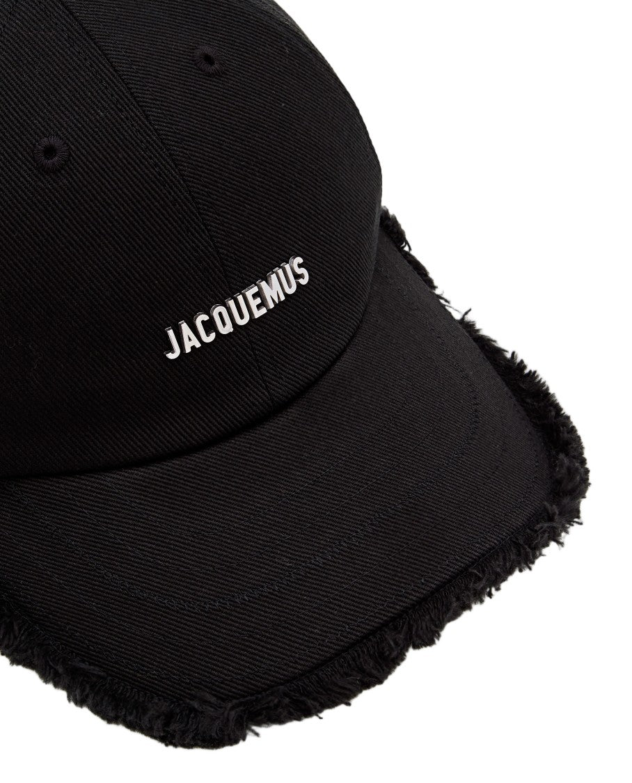 Jacquemus Distressed Cotton Baseball Cap With Silver-Tone Logo