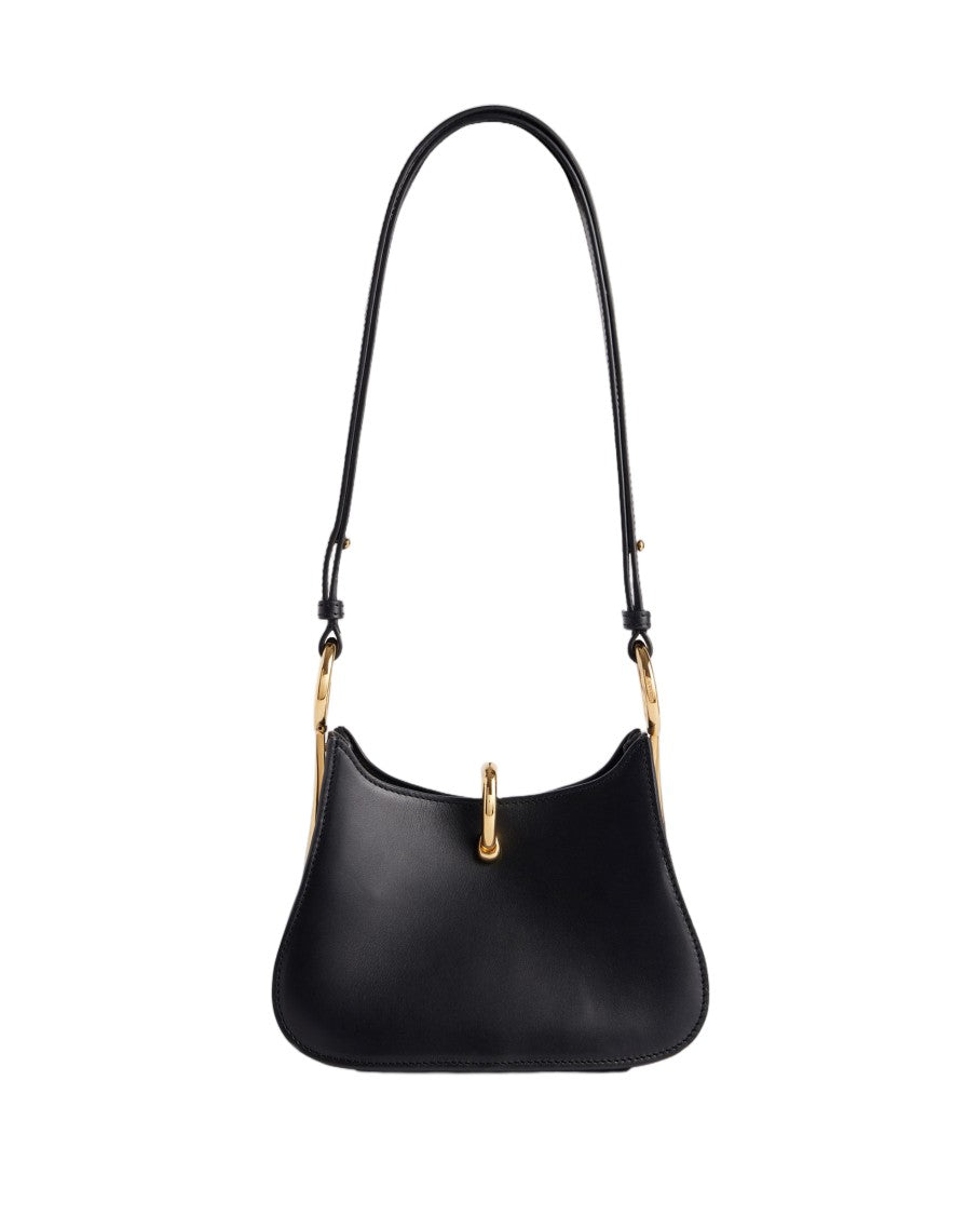 Rabanne Curved Leather Shoulder Bag With Gold Accents