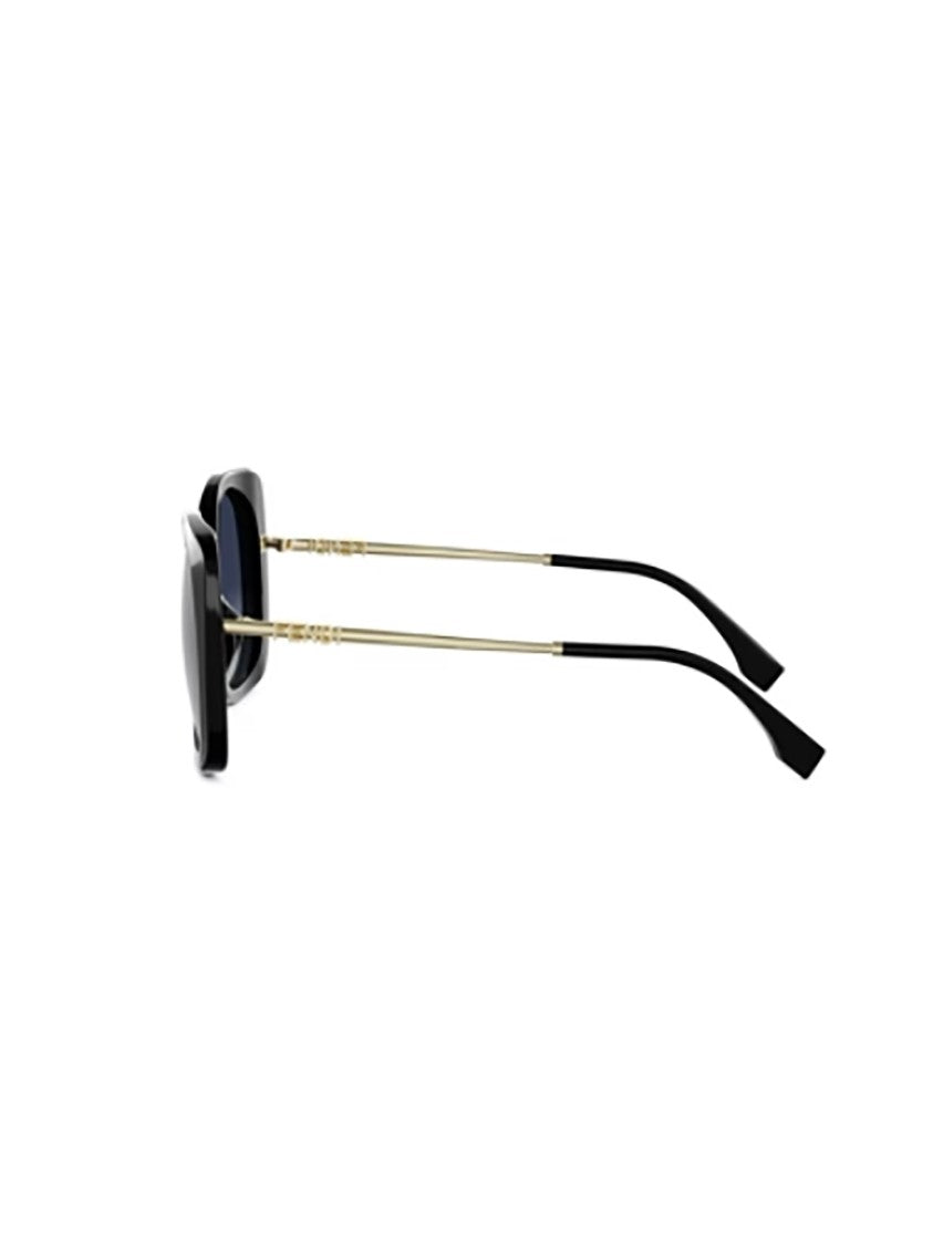Fendi Black Fe40201i Rectangular International Sunglasses