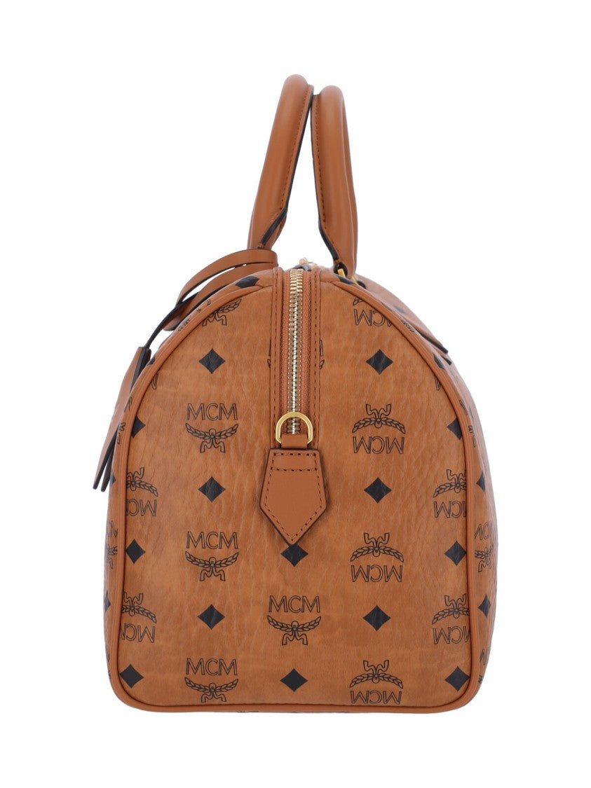 Mcm Medium Monogram Canvas Travel Bag