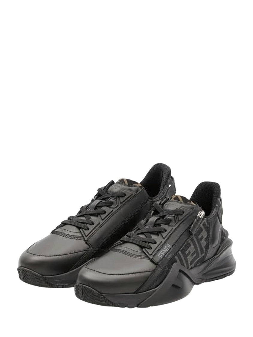 Fendi Low-Top Black Fendi Sneakers With Sculpted Sole