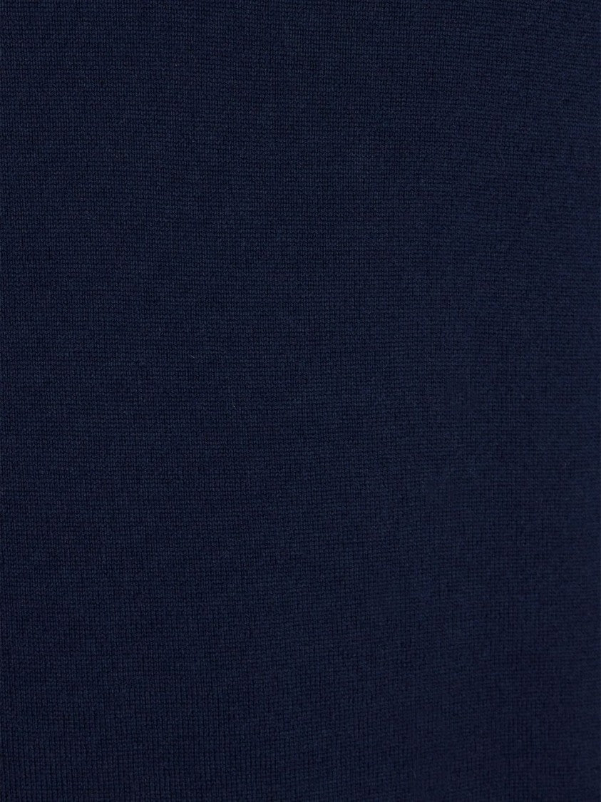 Etro Deep Blue Turtleneck Sweater With Ribbed Cuffs And Hem