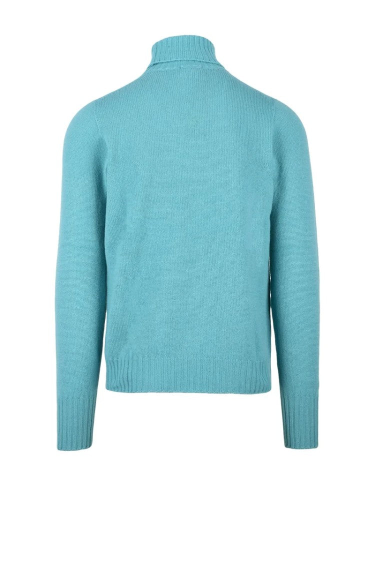 Drumohr High Neck Merino Wool Sweater - Turquoise