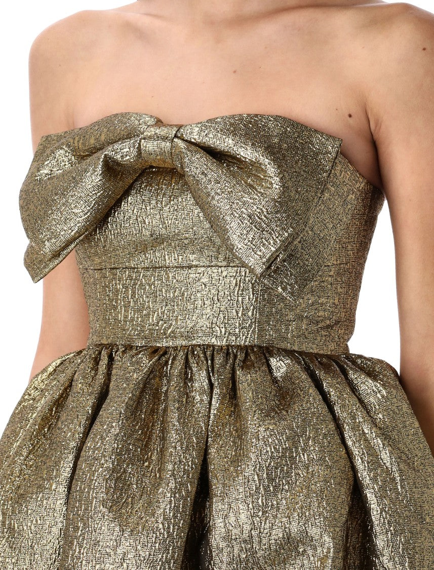 Self-Portrait Metallic Jacquard Mini Dress