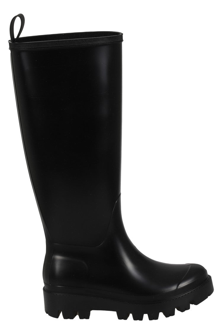 Gia Borghini Giovebis Tall Black Rubber Rain Boot