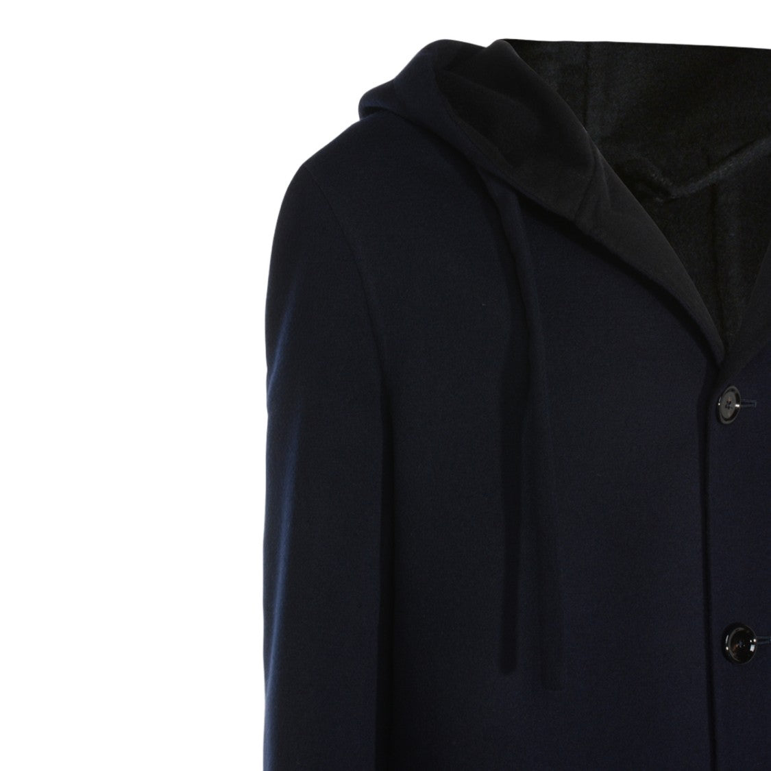 Lardini Hooded Coat With Button-Up Front