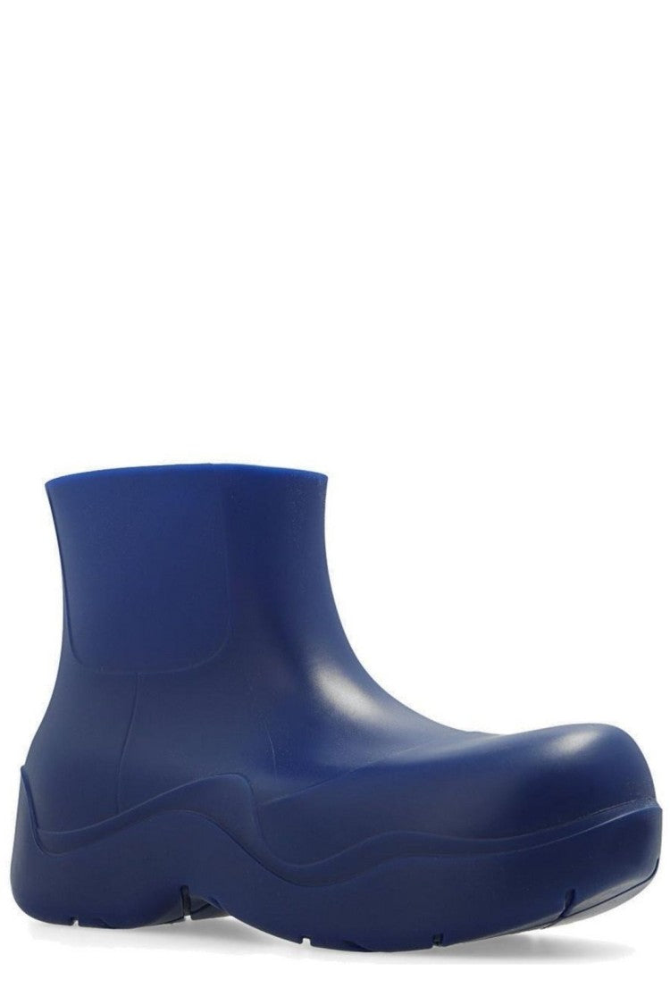 Bottega Veneta Blue Rubber Ankle Boots