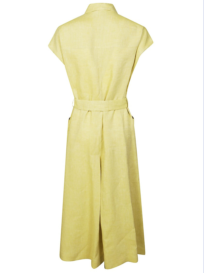 Antonelli Belted Shirt Dress With Flowing Skirt