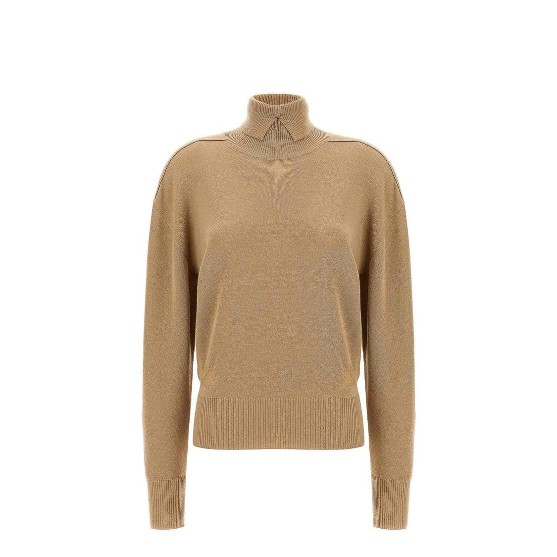 Burberry High Neck Wool Sweater With Equestrian Knight Motif