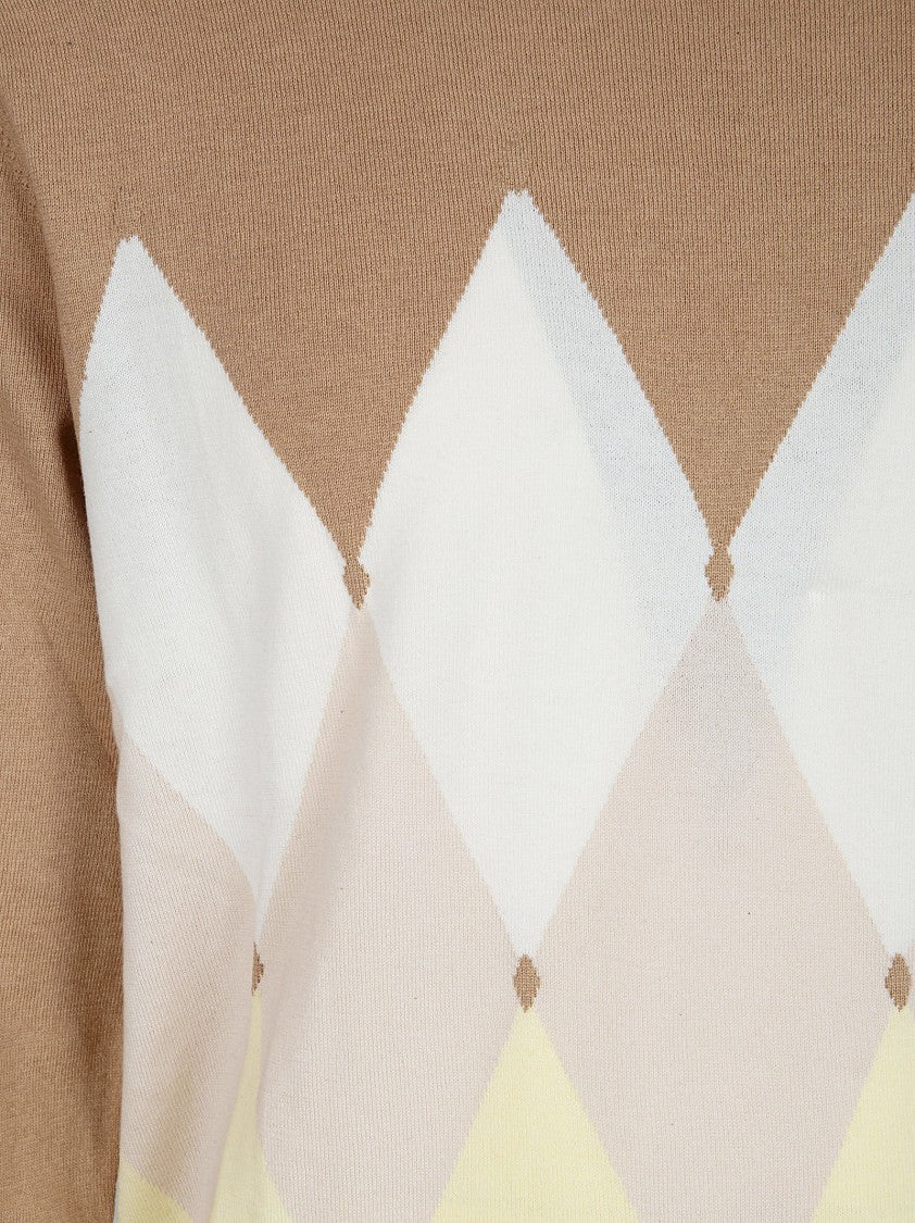 Ballantyne Classic Argyle Pattern Brown Sweater By Ballantyne