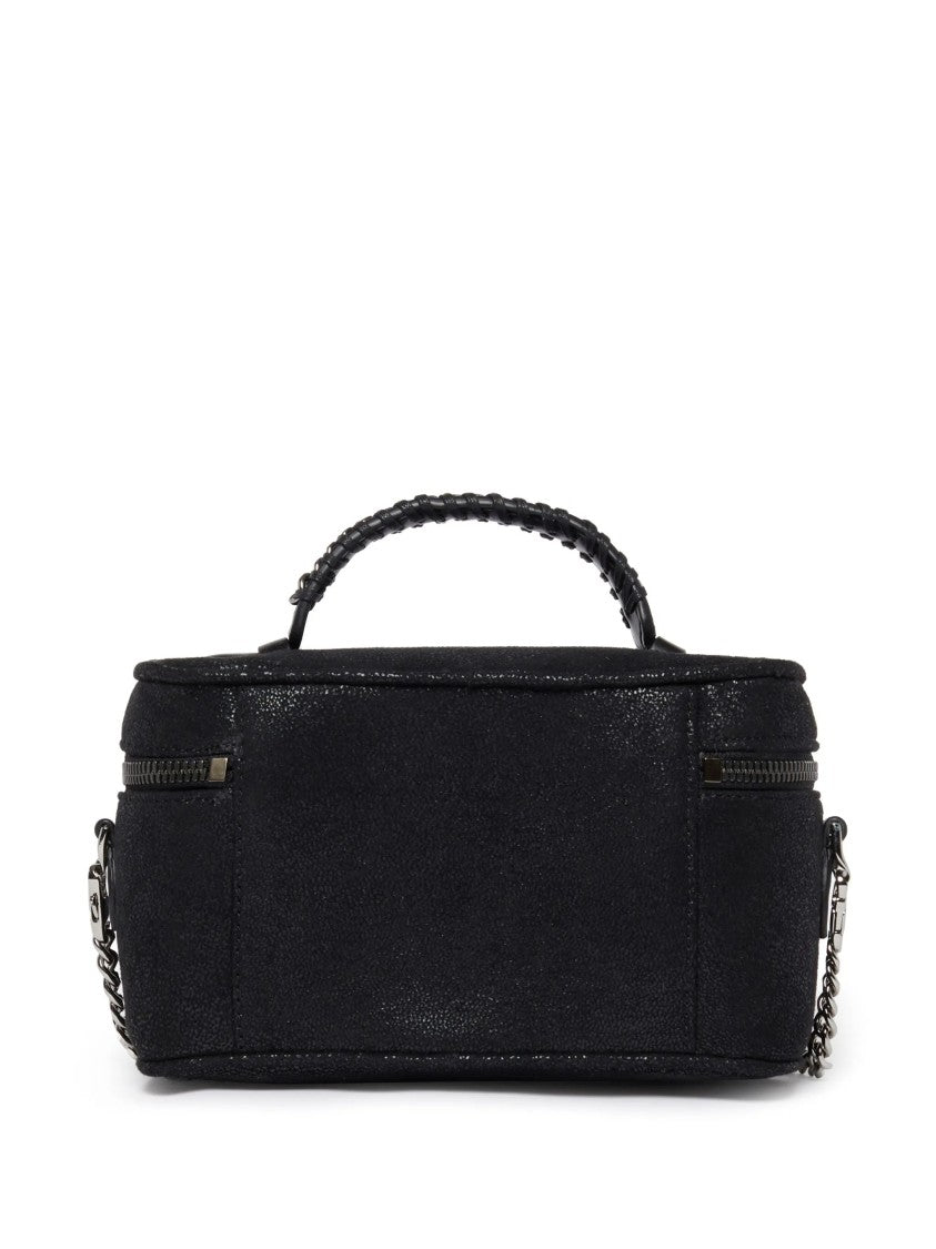 Stella Mccartney Textured Black Vanity Case With Braided Handle