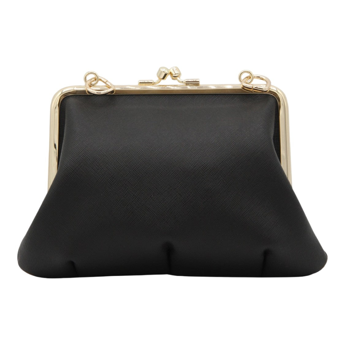 Vivienne Westwood Structured Black Textured Bag With Gold-Tone Frame And Chain Strap