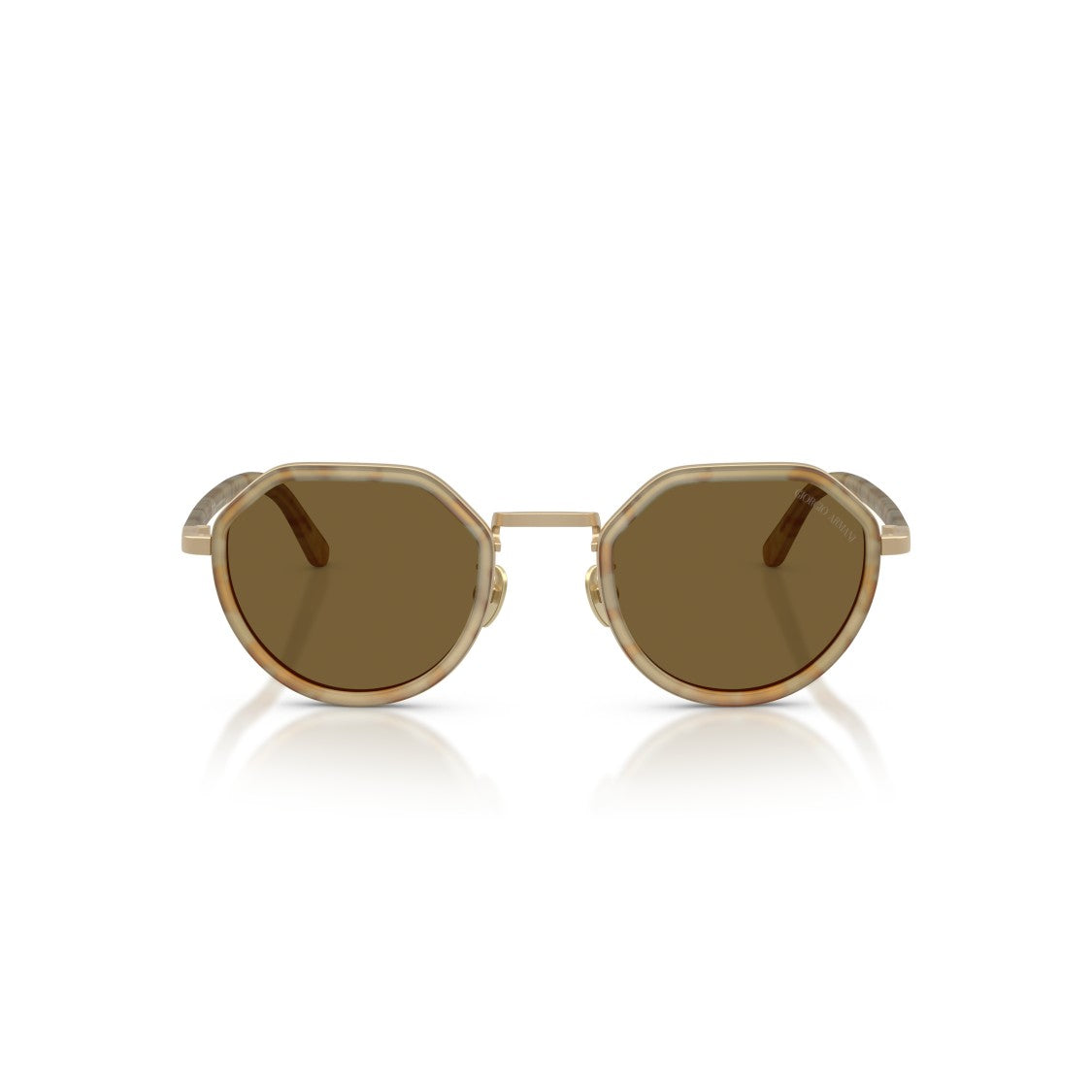 Giorgio Armani 0Ar6181 Octagonal Frame Sunglasses With Translucent Beige Accents