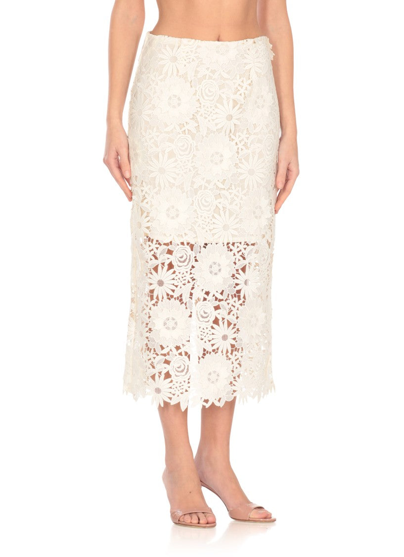 Rotate Ivory Lace Skirt