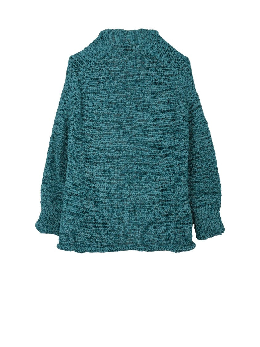 Alpha Studio Green Polyester Polyamide Braided Ribbon Cardigan