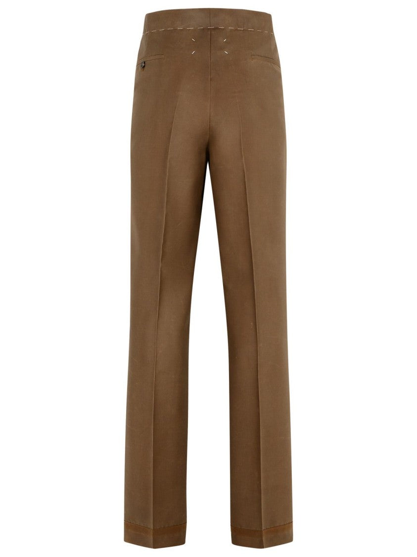 Maison Margiela Brown Mohair And Wool Trousers