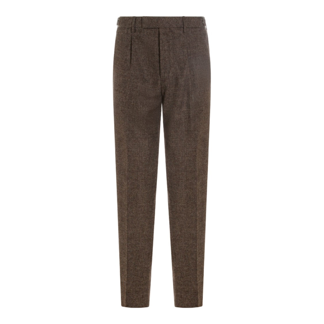 Gta Il Pantalone Tailored Brown Trousers With Textured Checkered Pattern