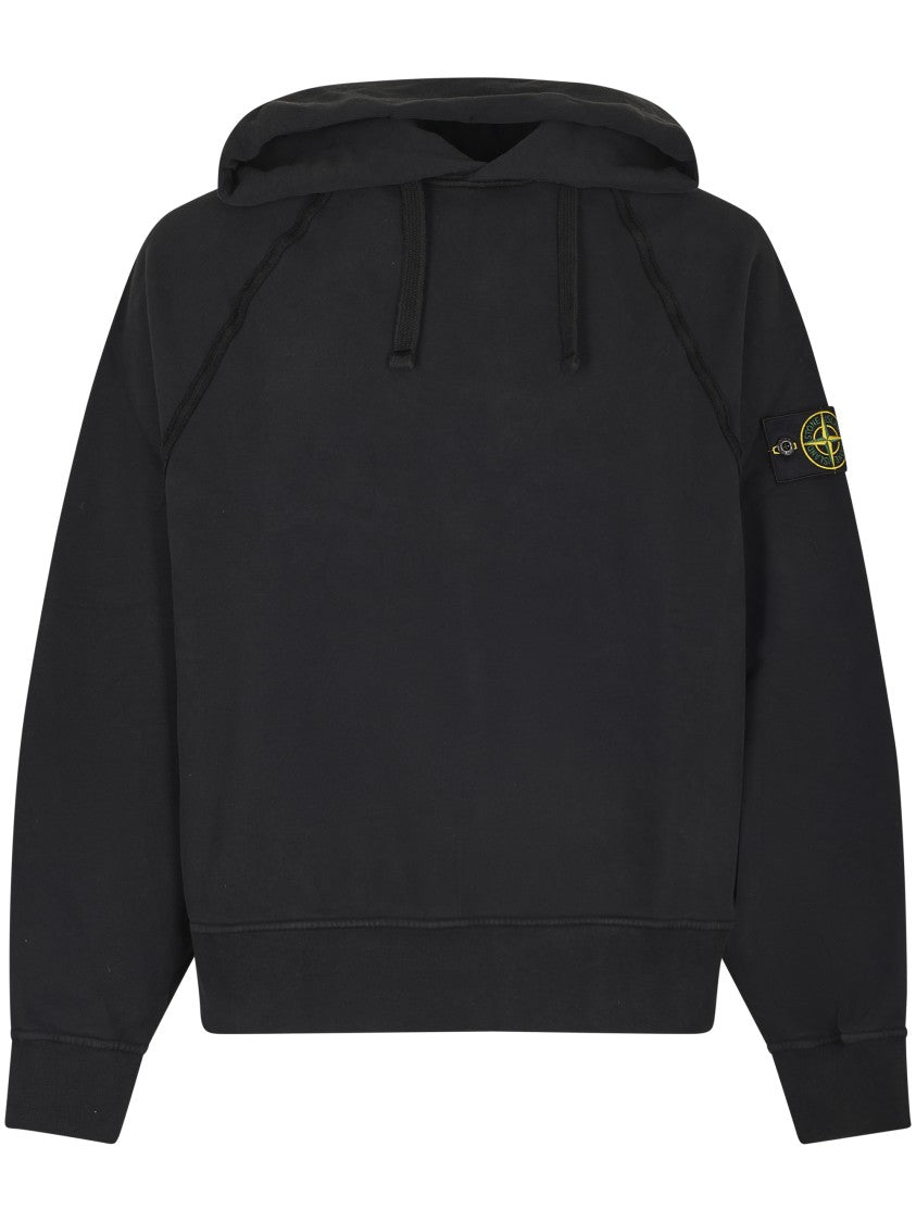 Stone Island Relaxed-Fit Hooded Black Sweater